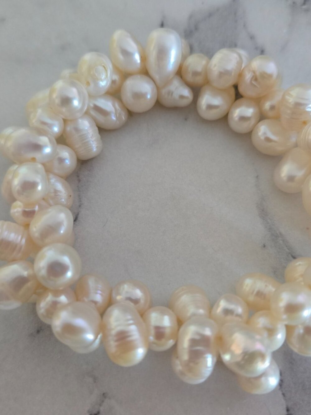 Multi-Strand White Freshwater Pearl Bracelet